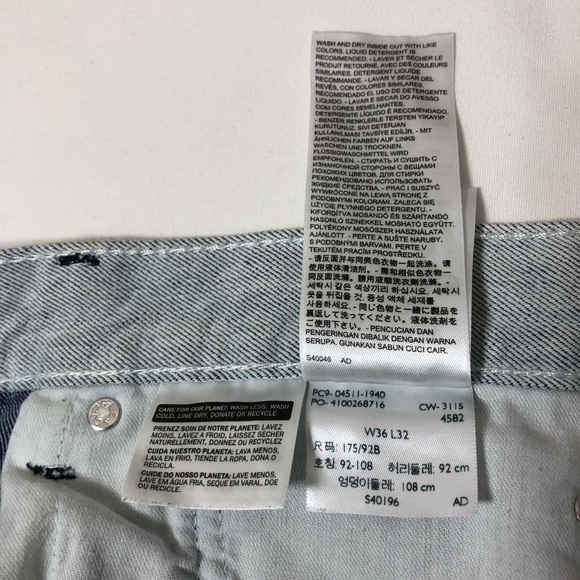 Levi’s 511 100% Cotton Mens Light Bleached Wash Slim Straight Leg Jeans W36 L32 - Picture 9 of 16